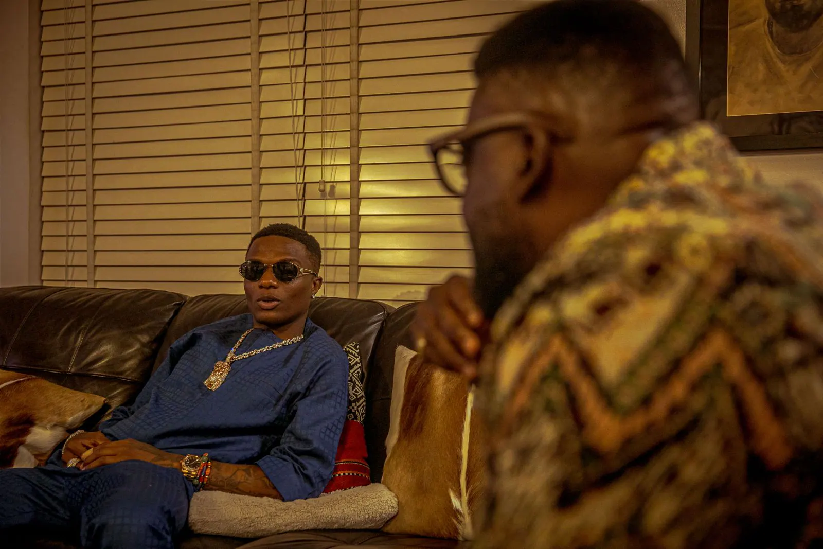 wizkid visits kap hub and kunle afolayan