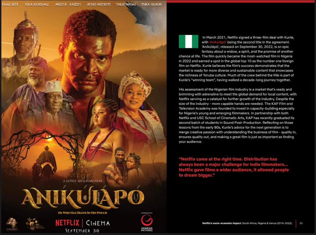 Kunle Afolayan netflix partnership
