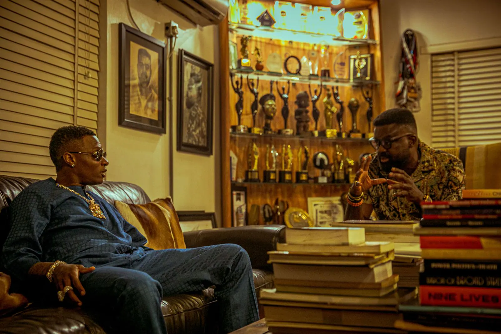 WIZKID visits KAP HUB! and Kunle Afolayan